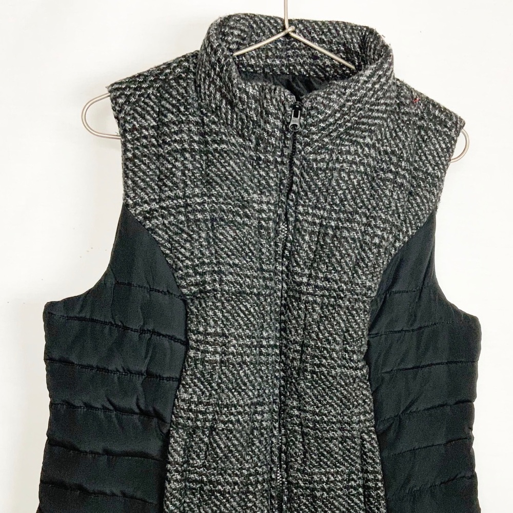 RuffHewn Black and Grey Wool Puffer Vest
